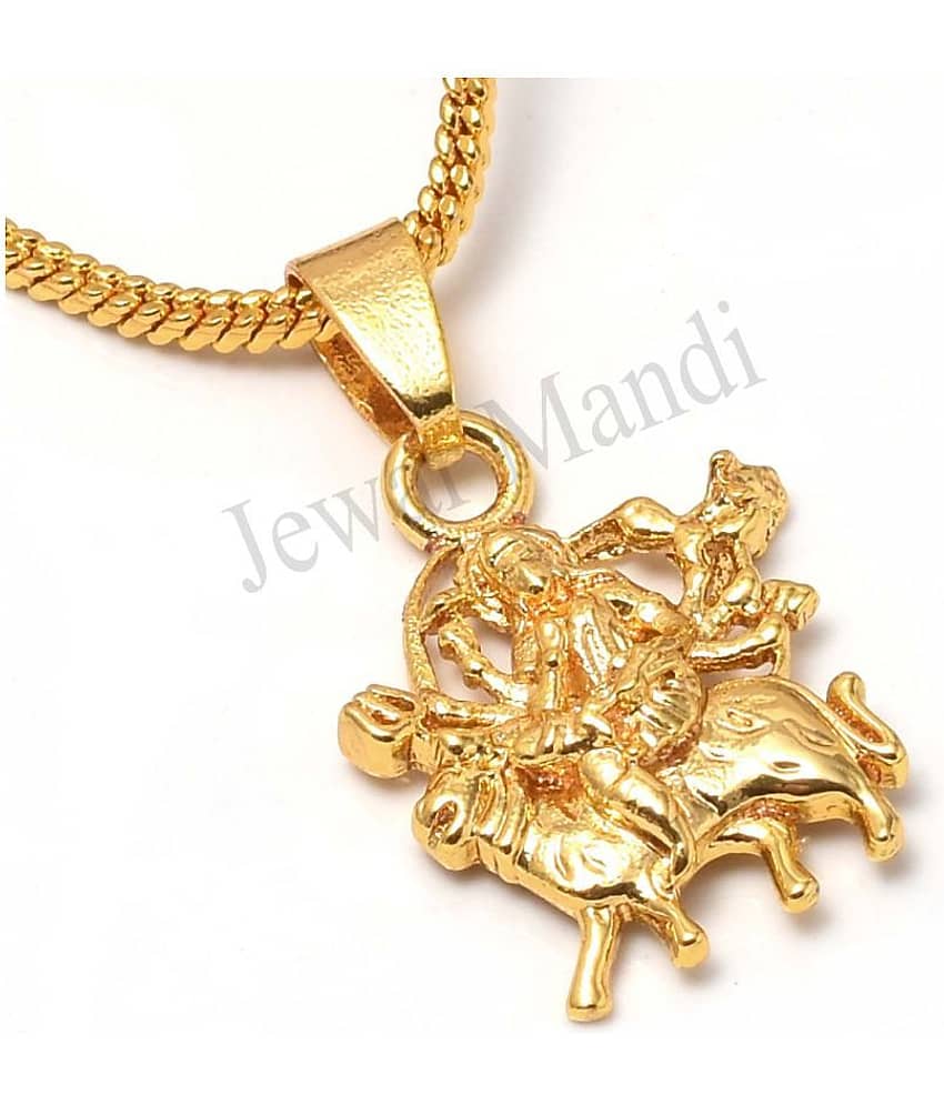 Jewar Mandi Durga Maa Golden Gold Plated Beautiful Pendant Jewelry for Men and Women (Golden) - Jewellery Sets | Buy online on ZillyBuy