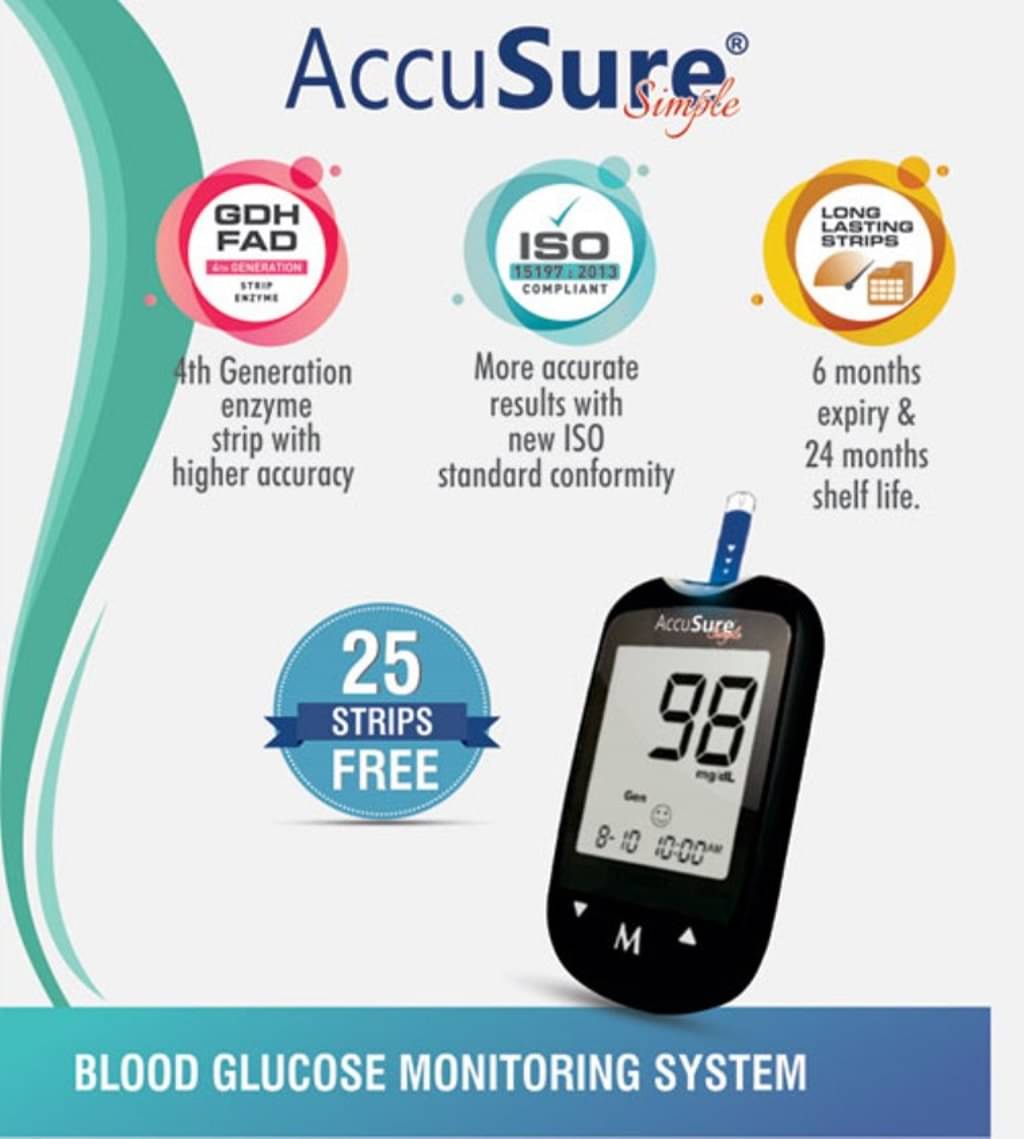 Accusure india SIMPLE METER WITH 25 STRIPS TD: 4183 Accusure india SIMPLE METER WITH 25 STRIPS TD: 4183