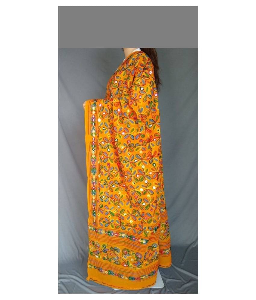Apratim Orange Cotton Aari Embroidered Dupatta Apratim Orange Cotton Aari Embroidered Dupatta