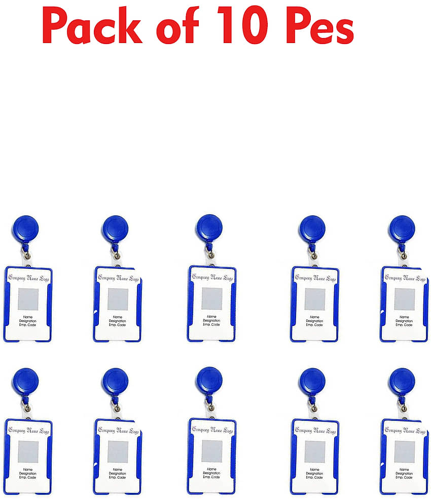Dey's Plastic 10 ID Badge Holder ( Blue /Pack of 10 )