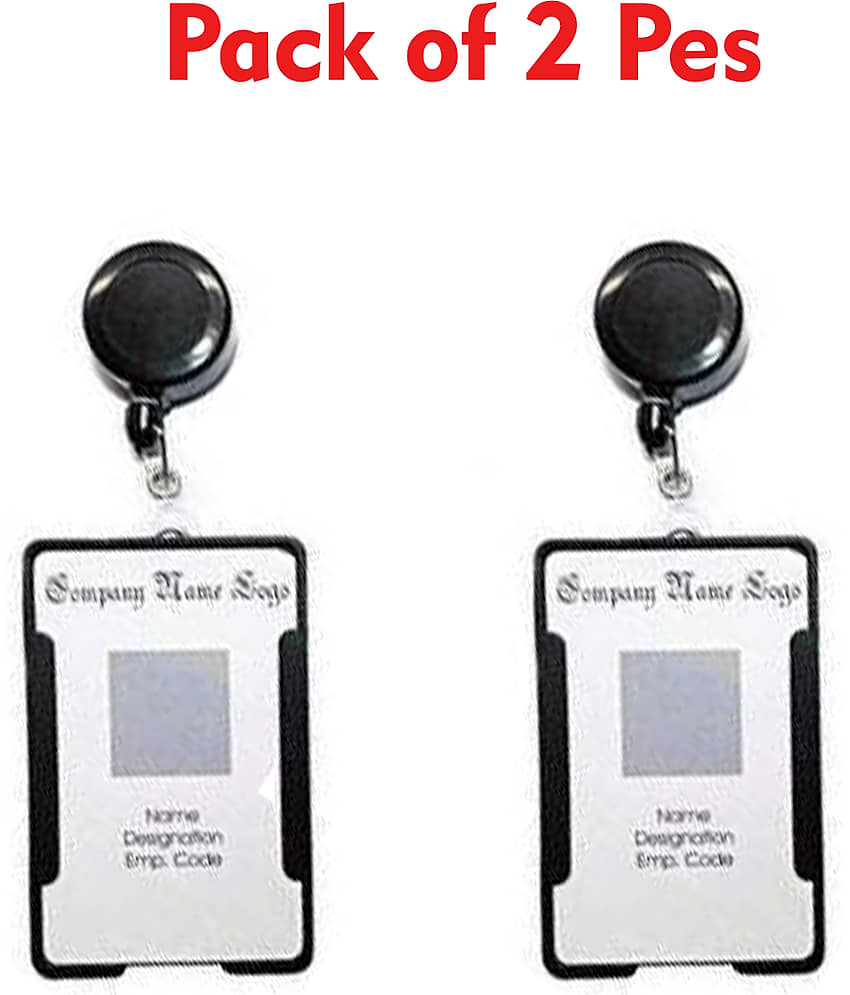 Dey's Plastic 2 ID Badge Holder ( Black / pack of 2 )