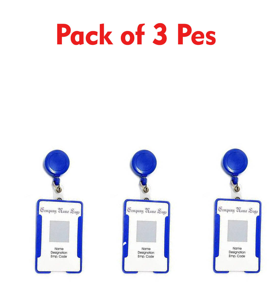     			Dey's Plastic 3 ID Badge Holder ( Blue /Pack of 3)
