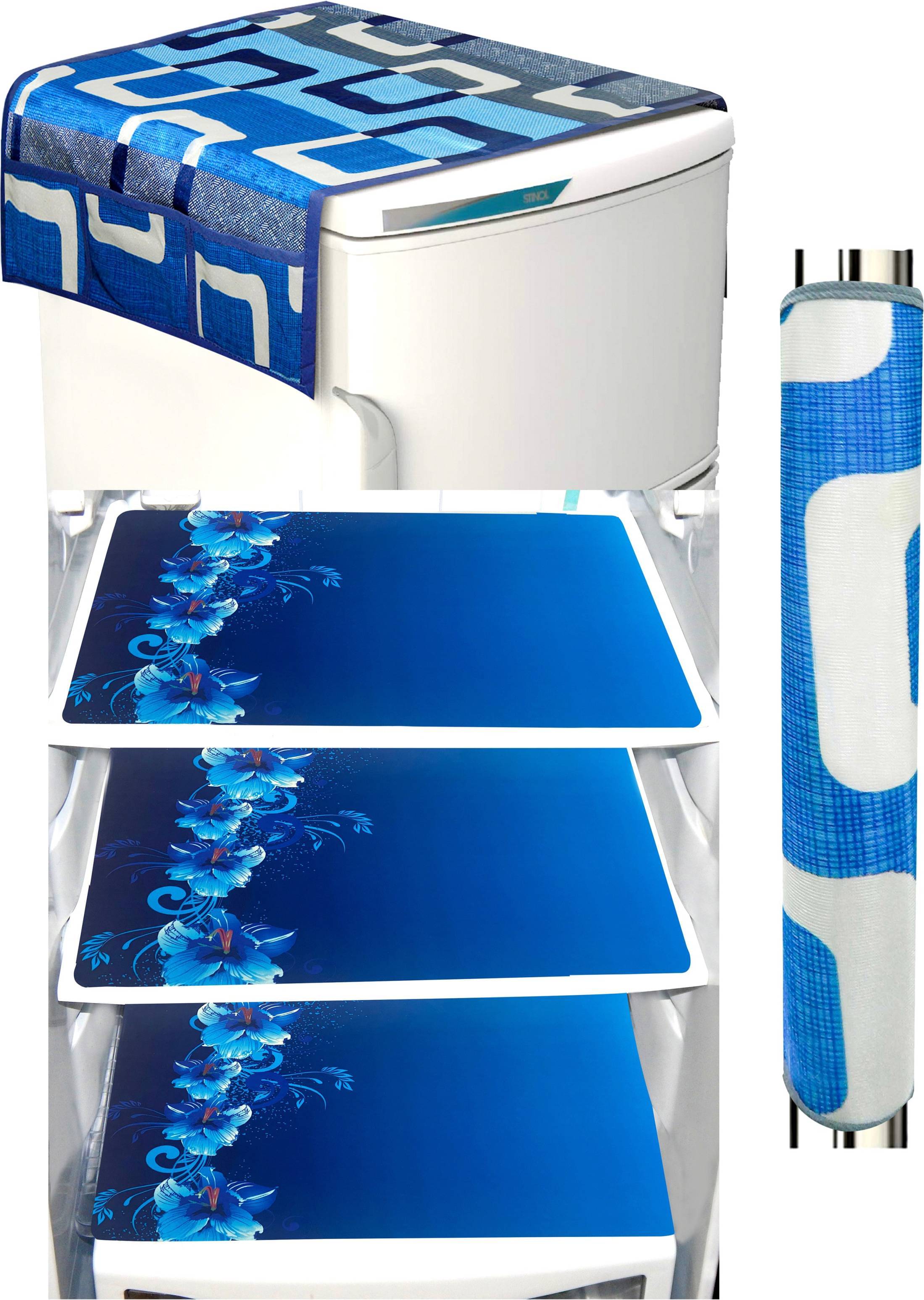 Exopick - Blue Polyester Fridge Top Cover (Pack of 5) Exopick - Blue Polyester Fridge Top Cover (Pack of 5)