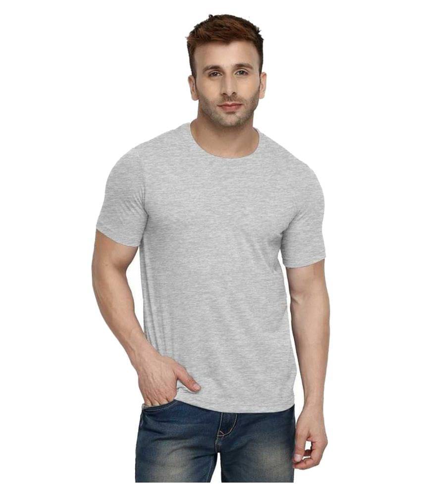    			Glito Pack of 1 Cotton Blend Regular Fit Men's T-Shirt ( Grey )