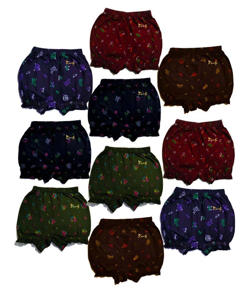 HAP Pack of 10 Cotton Bloomers For Girls ( Multi )