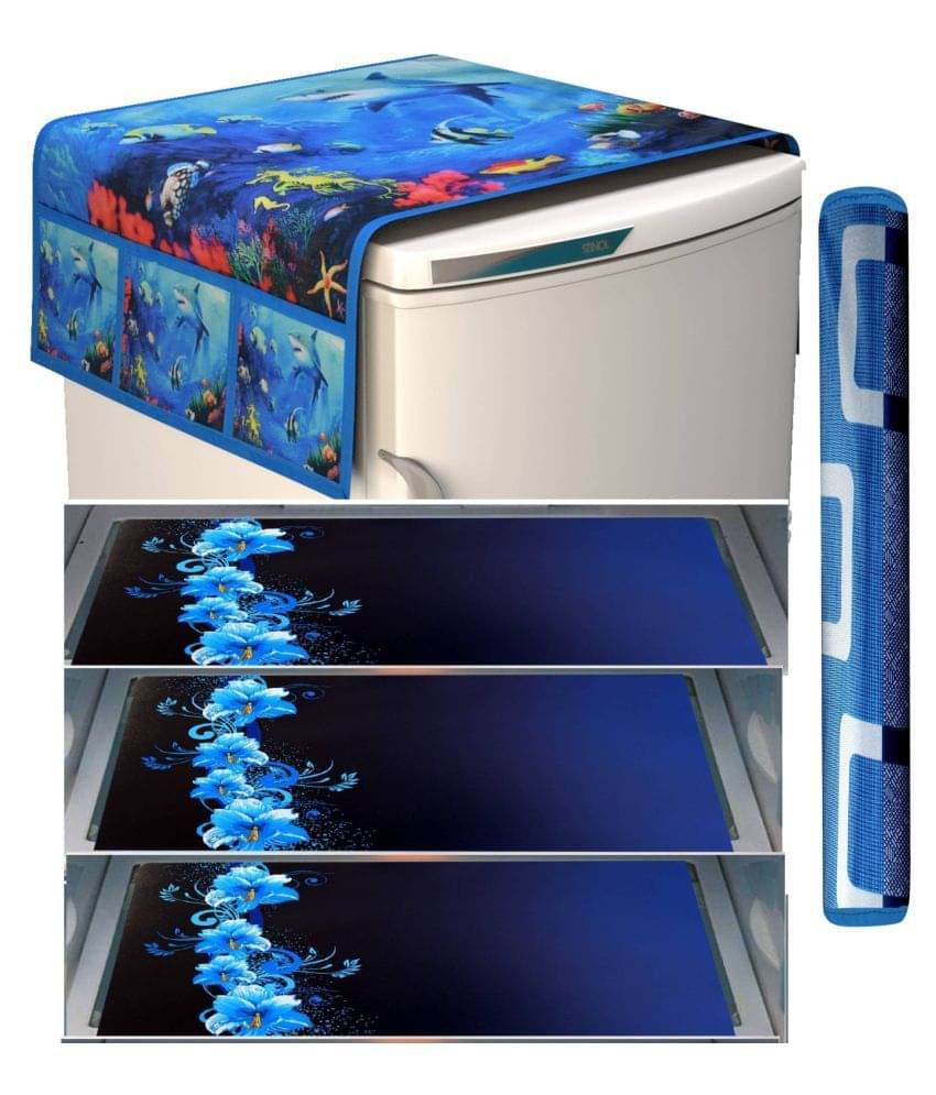Shaphio - Multicolor PVC Fridge Mats (Pack of 5) Shaphio - Multicolor PVC Fridge Mats (Pack of 5)