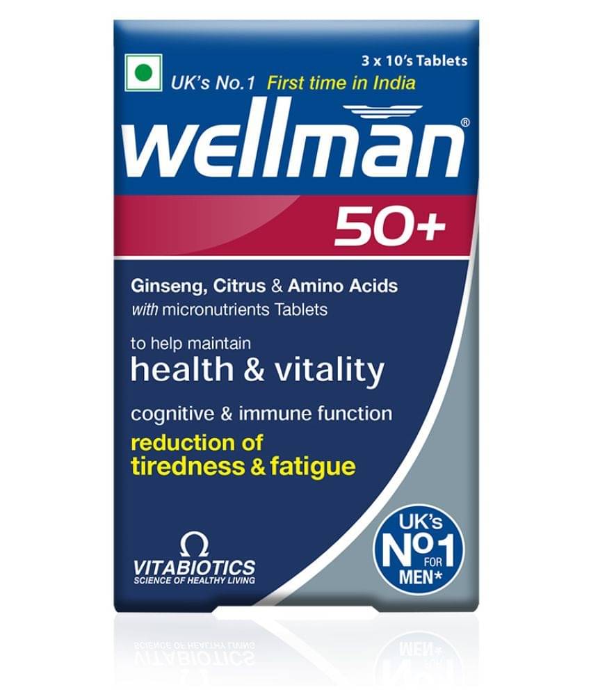 Wellman 50 Tablets For Men Multivitamin 30 no.s Multivitamins Tablets Wellman 50 Tablets For Men Multivitamin 30 no.s Multivitamins Tablets