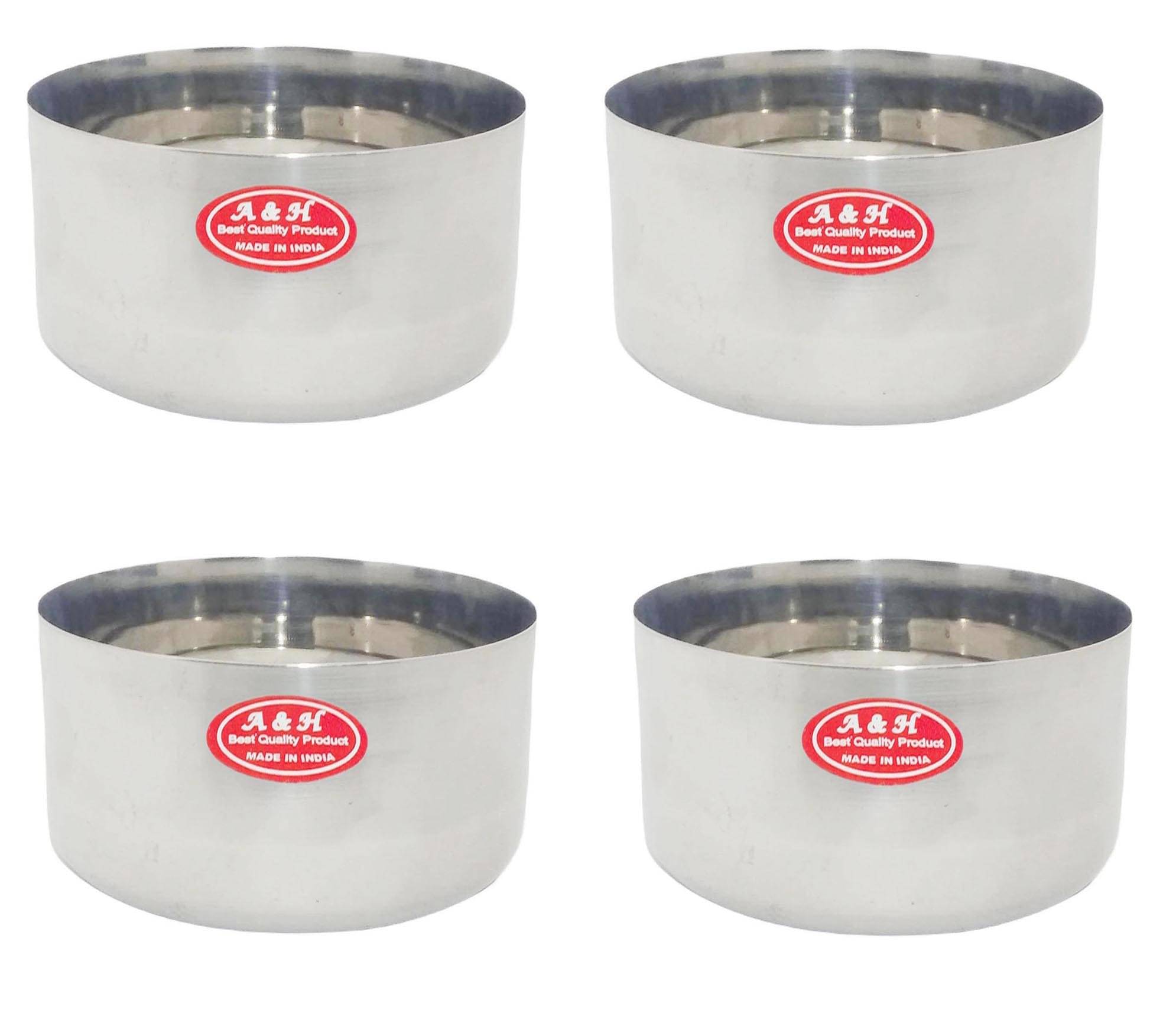 A & H ENTERPRISES 4 Pcs Stainless Steel Cereal Bowl 200 mL A & H ENTERPRISES 4 Pcs Stainless Steel Cereal Bowl 200 mL