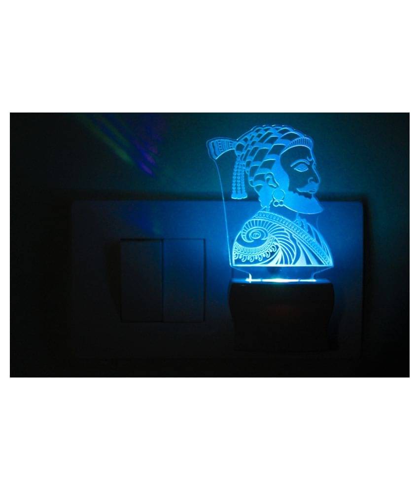     			AFAST Chatrapti ShivaJi 3D Illusion LED Night Lamp White - Pack of 1