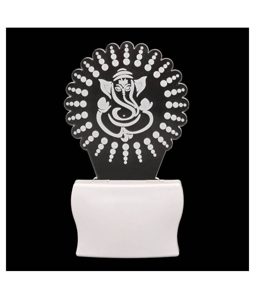     			AFAST Ganesh Ji Center In Design Multi Color LED Night Lamp White - Pack of 1