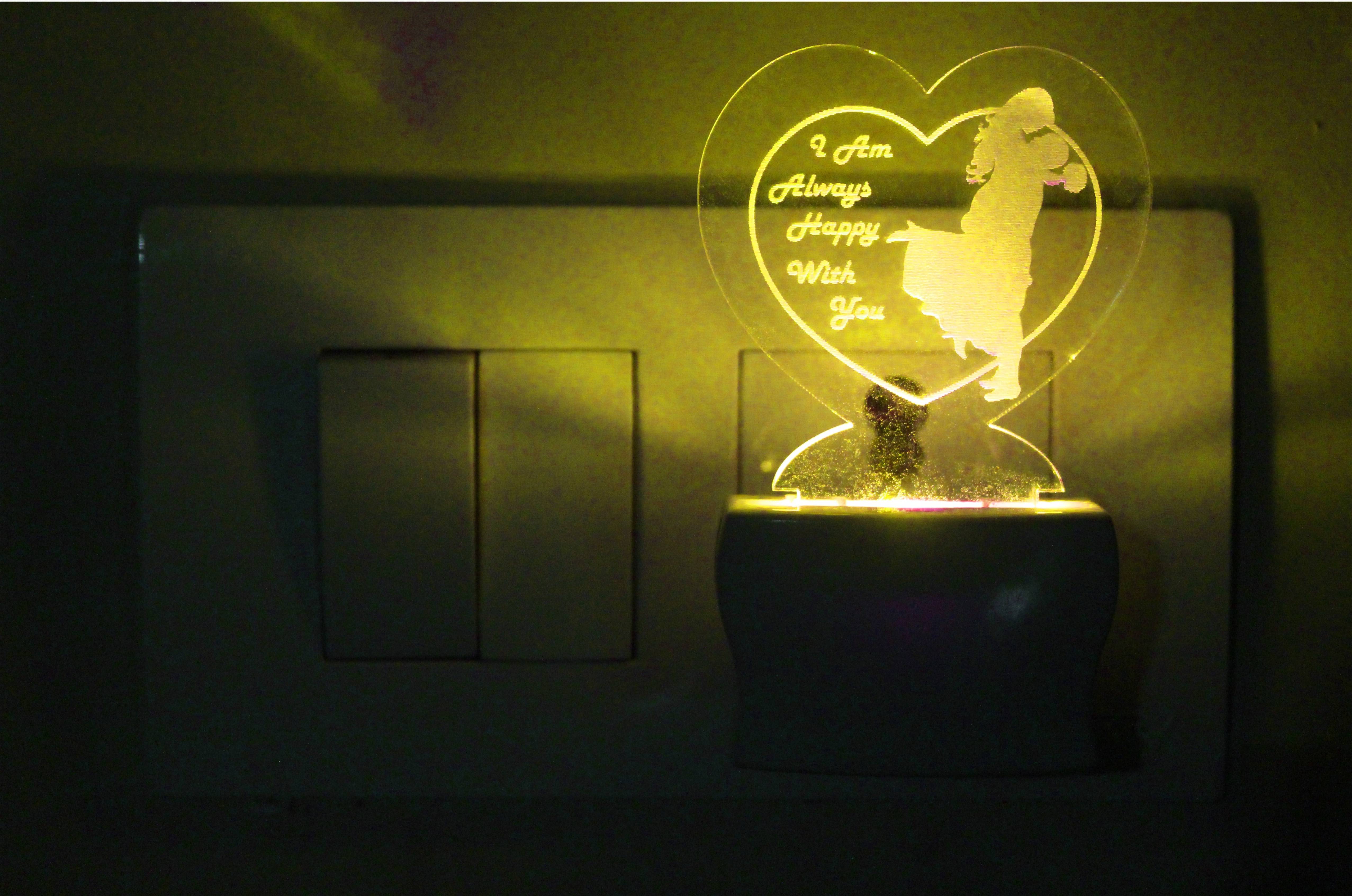 AFAST Happy Couple 3D Illusion LED Night Lamp White - Pack of 1 AFAST Happy Couple 3D Illusion LED Night Lamp White - Pack of 1