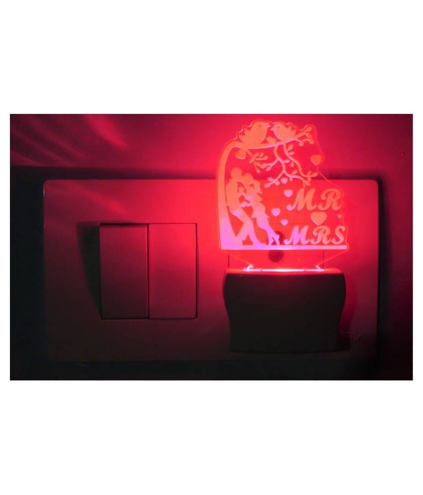     			AFAST Kissing Couple 3D Illusion LED Night Lamp White - Pack of 1