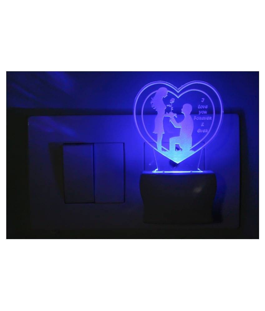     			AFAST Purposing Couple 3D Illusion LED Night Lamp White - Pack of 1