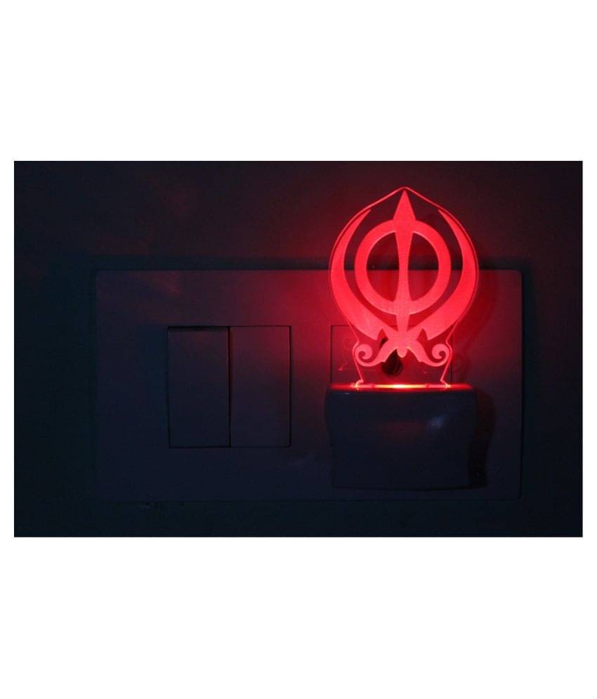     			AFAST Sikh's Khanda 3D Illusion LED Night Lamp White - Pack of 1