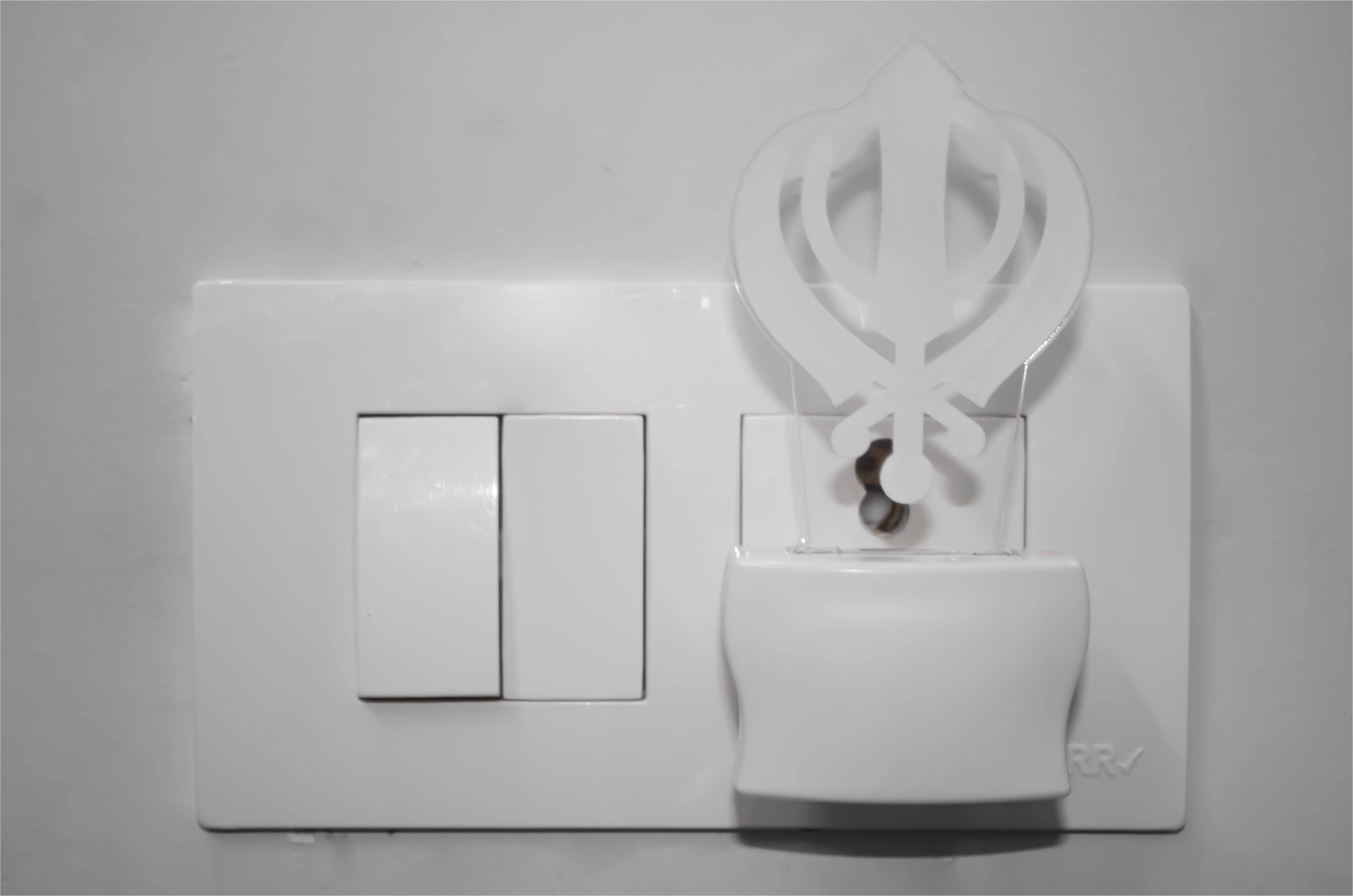 AFAST Sikhism Symbol Khanda 3D Illusion LED Night Lamp White - Pack of 1 AFAST Sikhism Symbol Khanda 3D Illusion LED Night Lamp White - Pack of 1