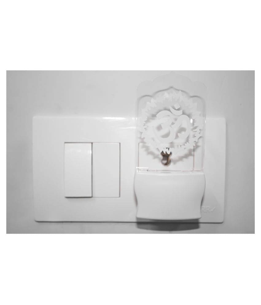 AFAST Symbol Of Lord Mahdev's OM 3D Illusion LED Night Lamp White - Pack of 1 AFAST Symbol Of Lord Mahdev's OM 3D Illusion LED Night Lamp White - Pack of 1