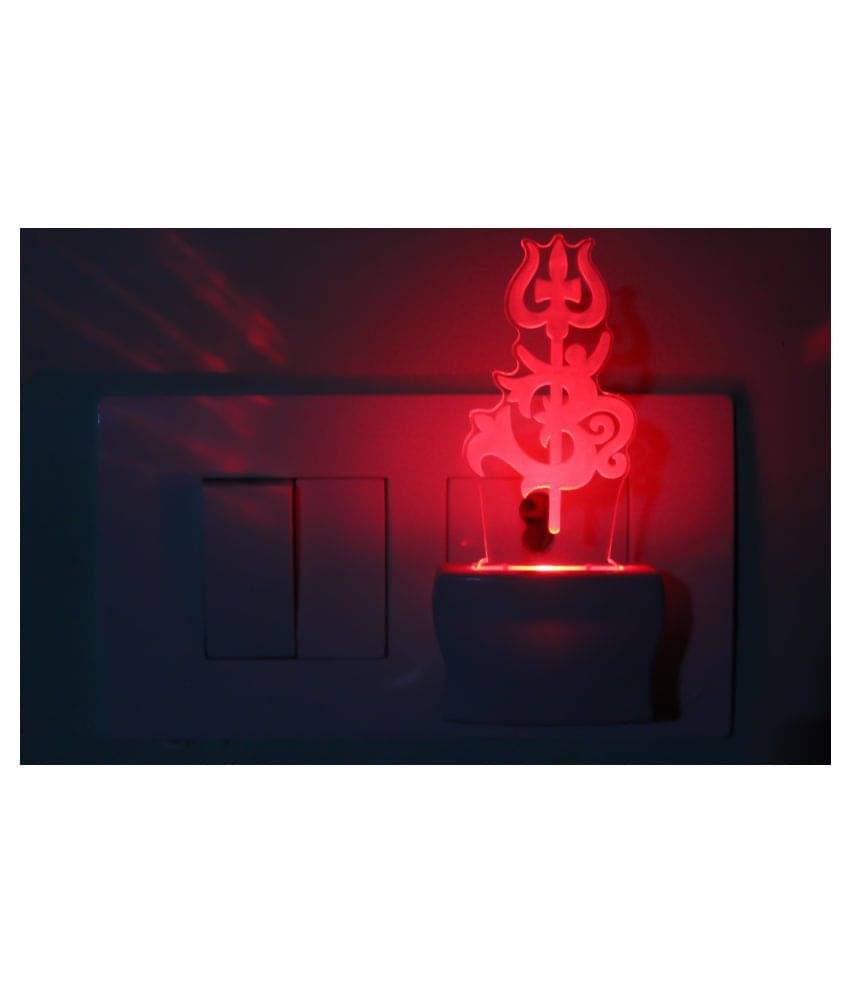 AFAST Symbol Of OM With Holy Trident 3D Illusion LED Night Lamp White - Pack of 1 AFAST Symbol Of OM With Holy Trident 3D Illusion LED Night Lamp White - Pack of 1