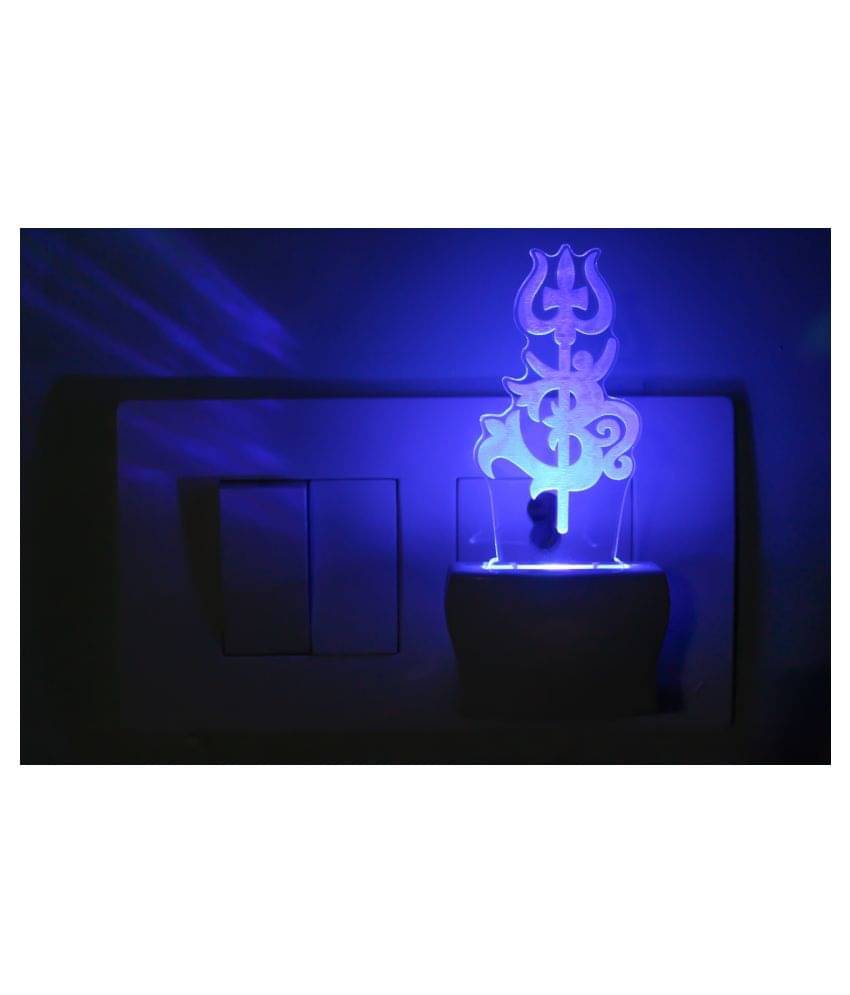 AFAST Symbol Of OM With Holy Trident 3D Illusion LED Night Lamp White - Pack of 1 AFAST Symbol Of OM With Holy Trident 3D Illusion LED Night Lamp White - Pack of 1