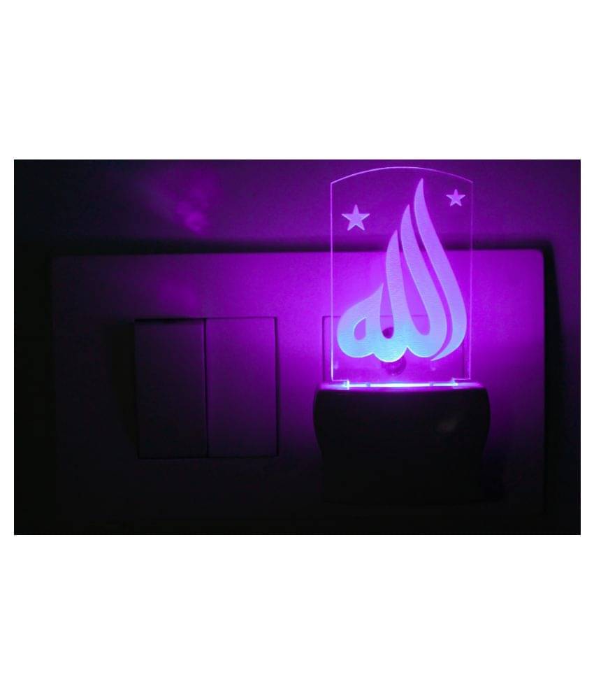 AFAST Word ALLAH 3D Illusion LED Night Lamp White - Pack of 1 AFAST Word ALLAH 3D Illusion LED Night Lamp White - Pack of 1