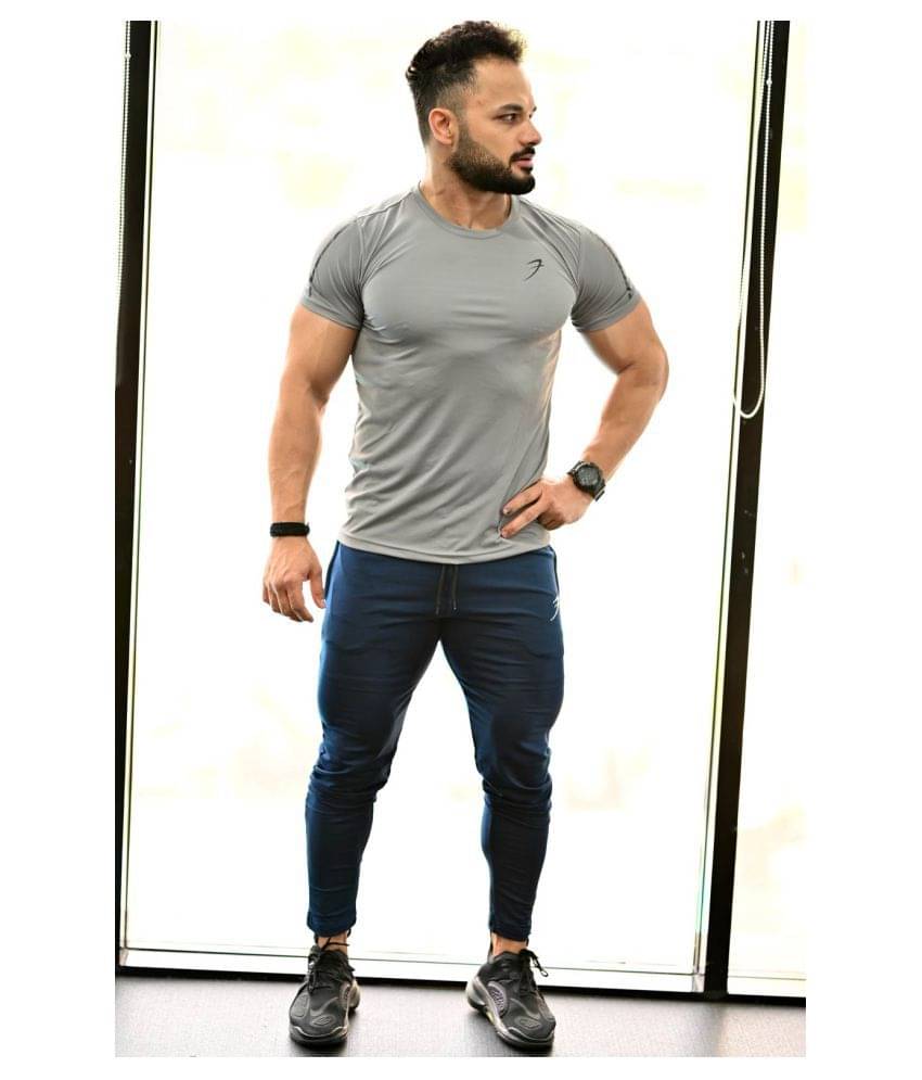 Fuaark - Light Grey Polyester Slim Fit Men's Sports T-Shirt ( Pack of 1 ) Fuaark - Light Grey Polyester Slim Fit Men's Sports T-Shirt ( Pack of 1 )