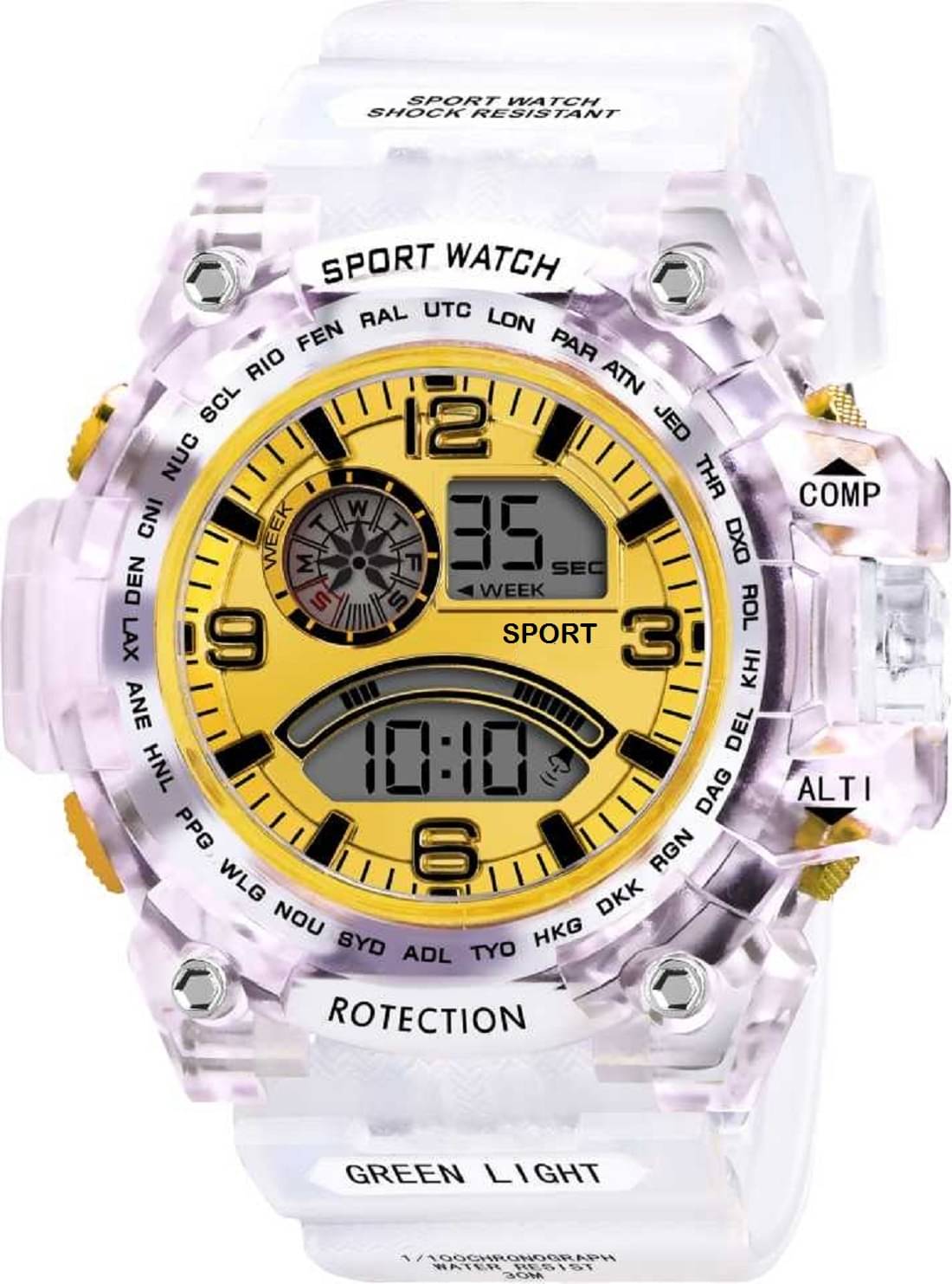     			Hala Abx1017 Transparent Strap Gold Dial Boy's Watch