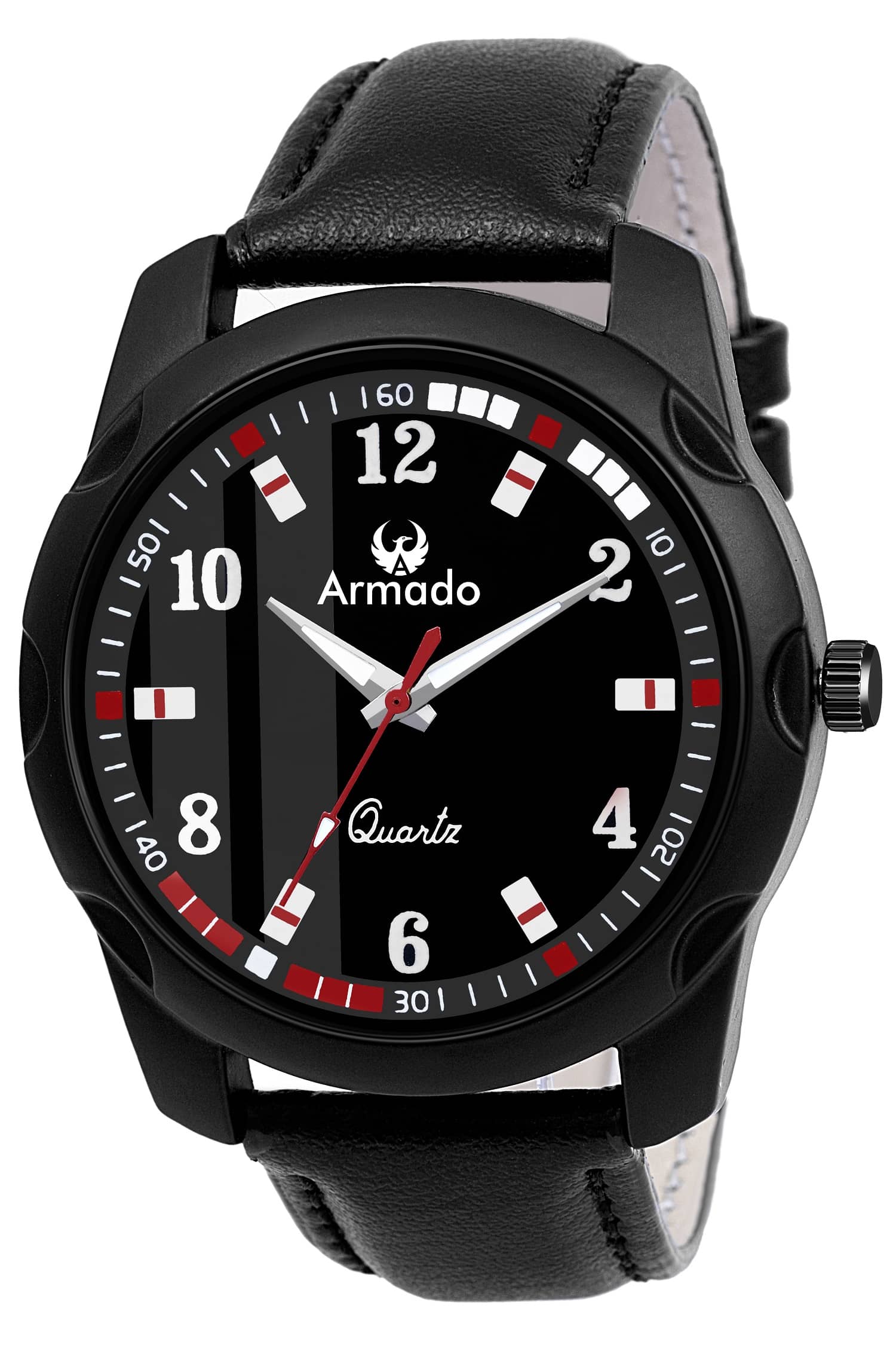 Armado - Black Leather Analog Men's Watch