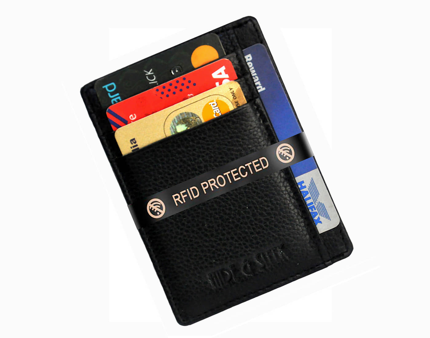 Black Genuine Leather Men Business Card Holder - Handbags | Buy online on ZillyBuy