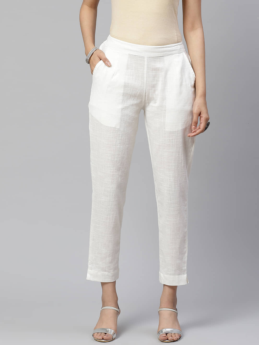 Divena Cotton Casual Pants - Trousers | Buy online on ZillyBuy