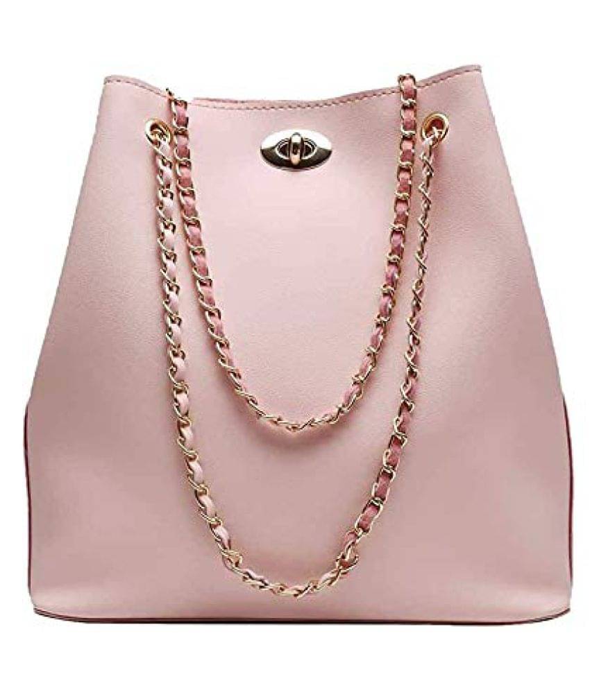     			Fargo Baby Pink Faux Leather Shoulder Bag