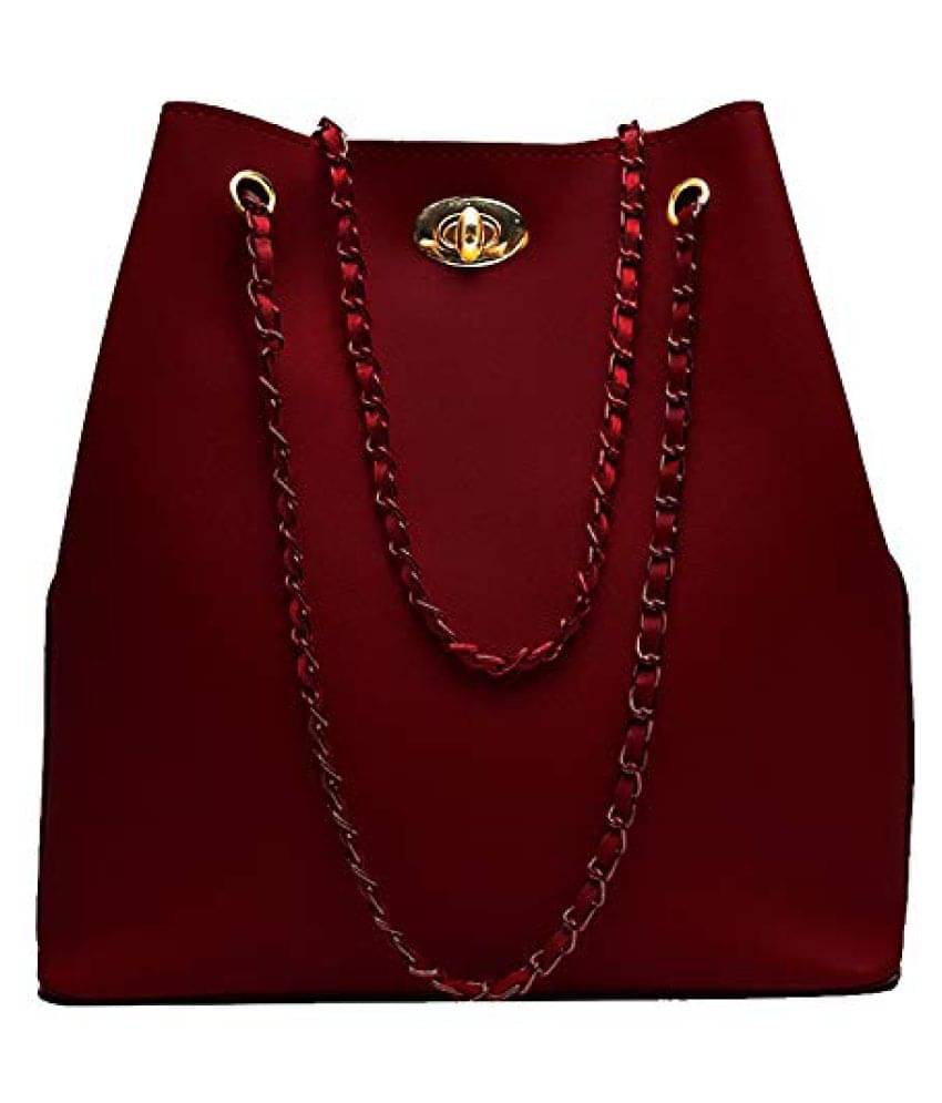     			Fargo Maroon Faux Leather Shoulder Bag
