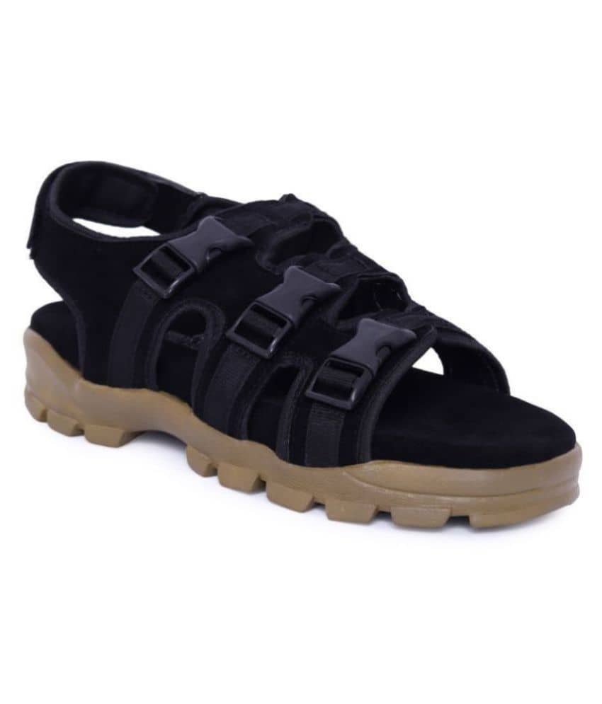 Fashion Victim Black Suede Floater Sandals