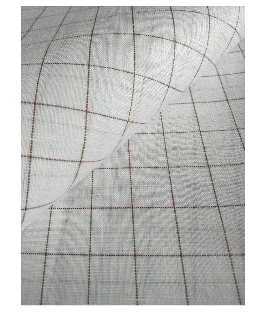 Makhanchor White Linen Blended Unstitched Shirt pc Single - Unstitched Fabrics | Buy online on ZillyBuy