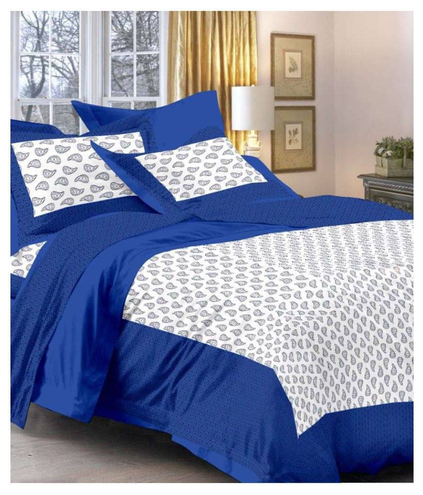     			Uniqchoice - Assorted Cotton Double Bedsheet with 2 Pillow Covers