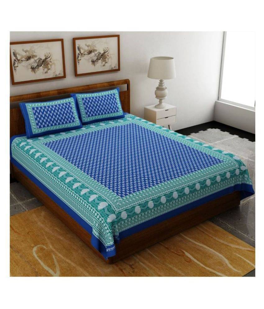     			Uniqchoice Cotton Double Bedsheet ( Blue )