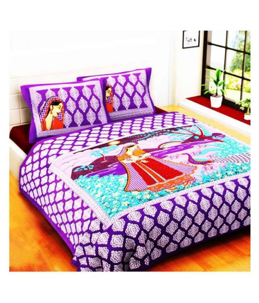     			Uniqchoice Cotton Double Bedsheet ( Purple )