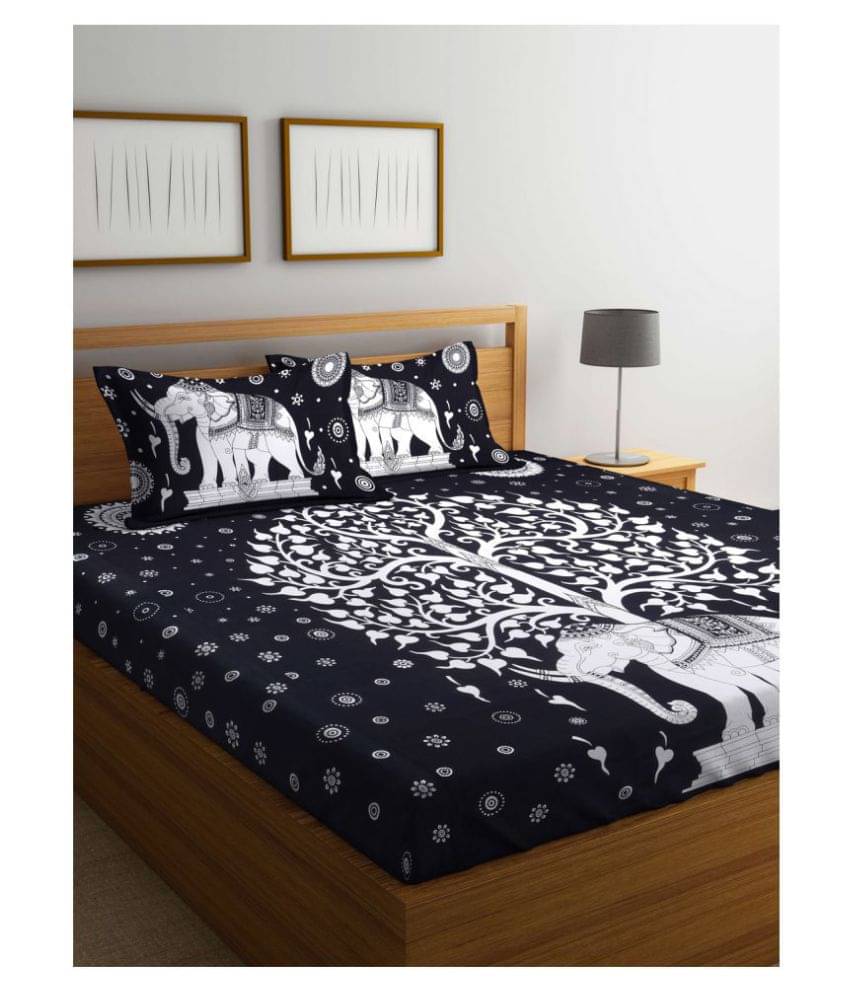     			Uniqchoice Cotton Double Bedsheet ( Black )
