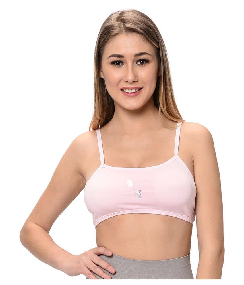 Viral Girl Pink Cotton Solid Sports Bra