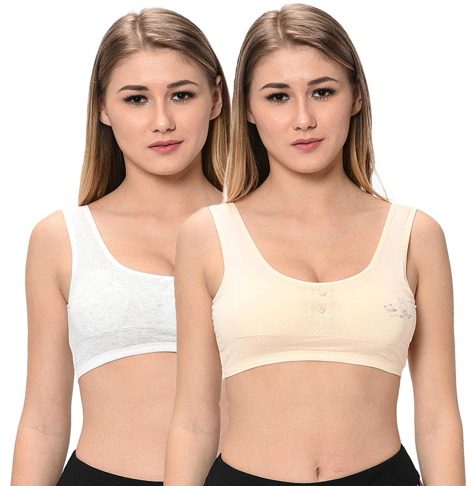     			Elina Multi Color Cotton Solid Sports Bra