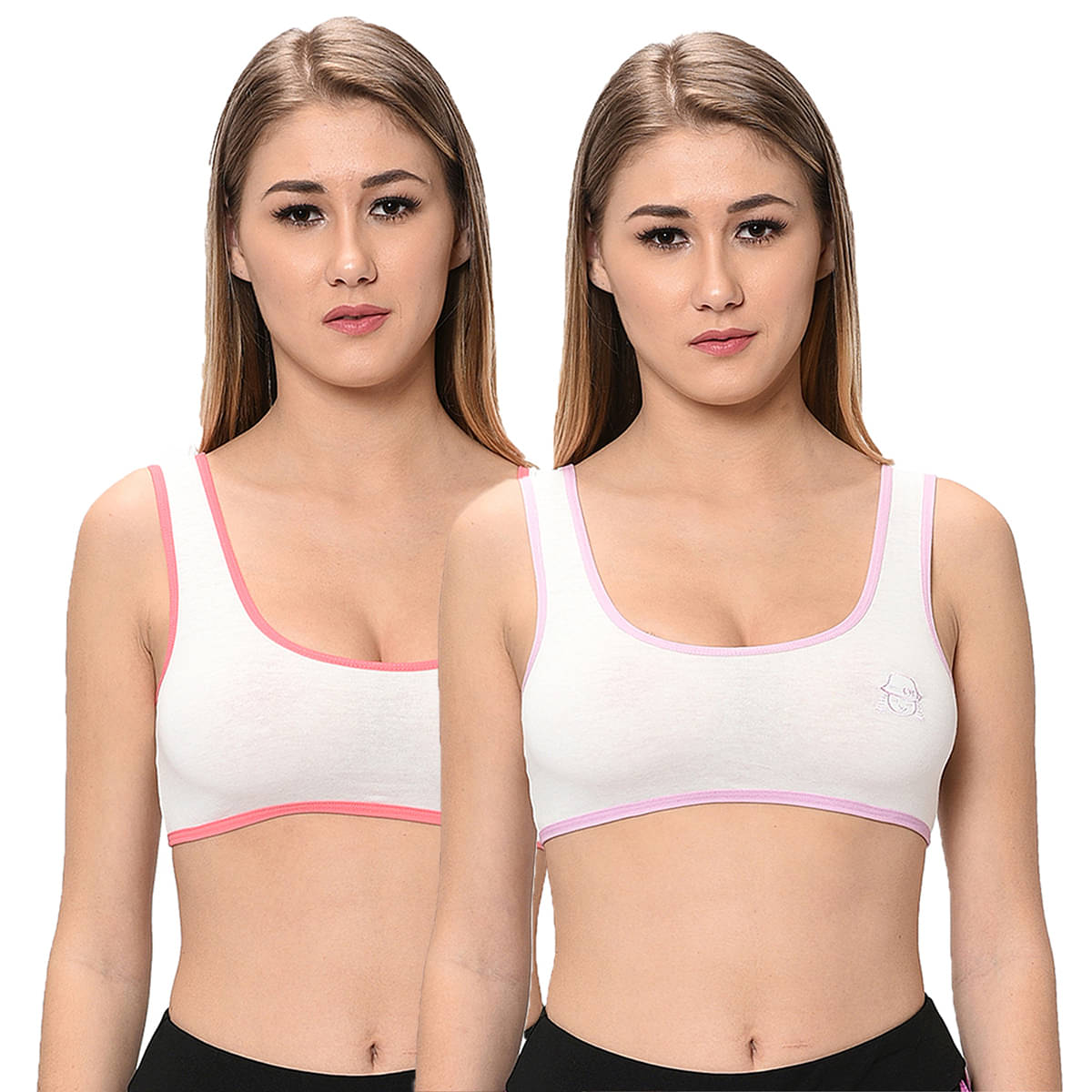     			Elina Multi Color Cotton Solid Sports Bra