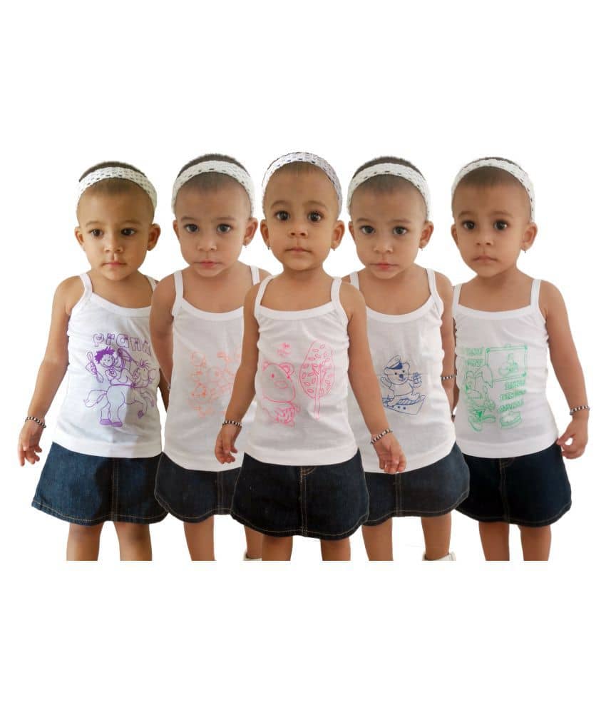 HAP Pack of 5 Girls Cotton ( White )