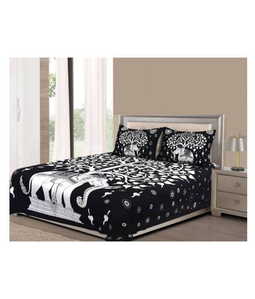     			Uniqchoice Cotton Double Bedsheet ( Black )