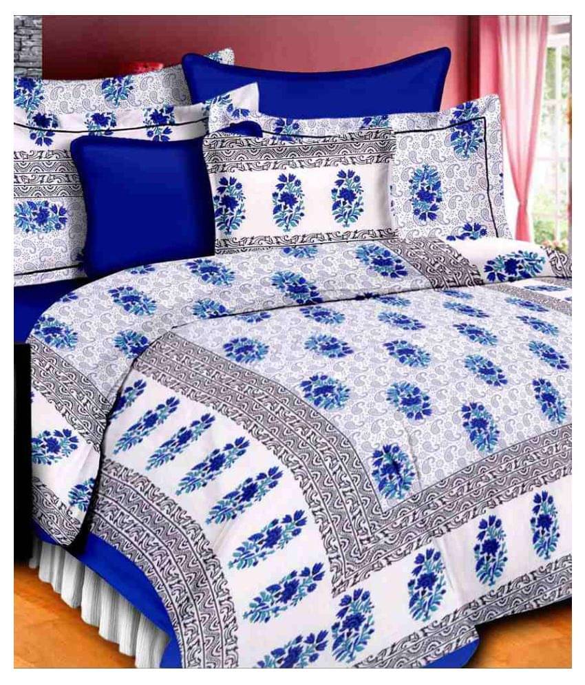     			Uniqchoice Cotton Double Bedsheet ( Blue )