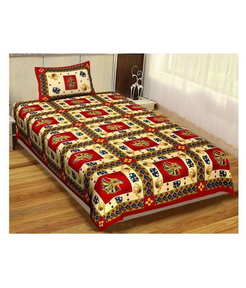     			Uniqchoice Cotton Single Bedsheet ( Red )