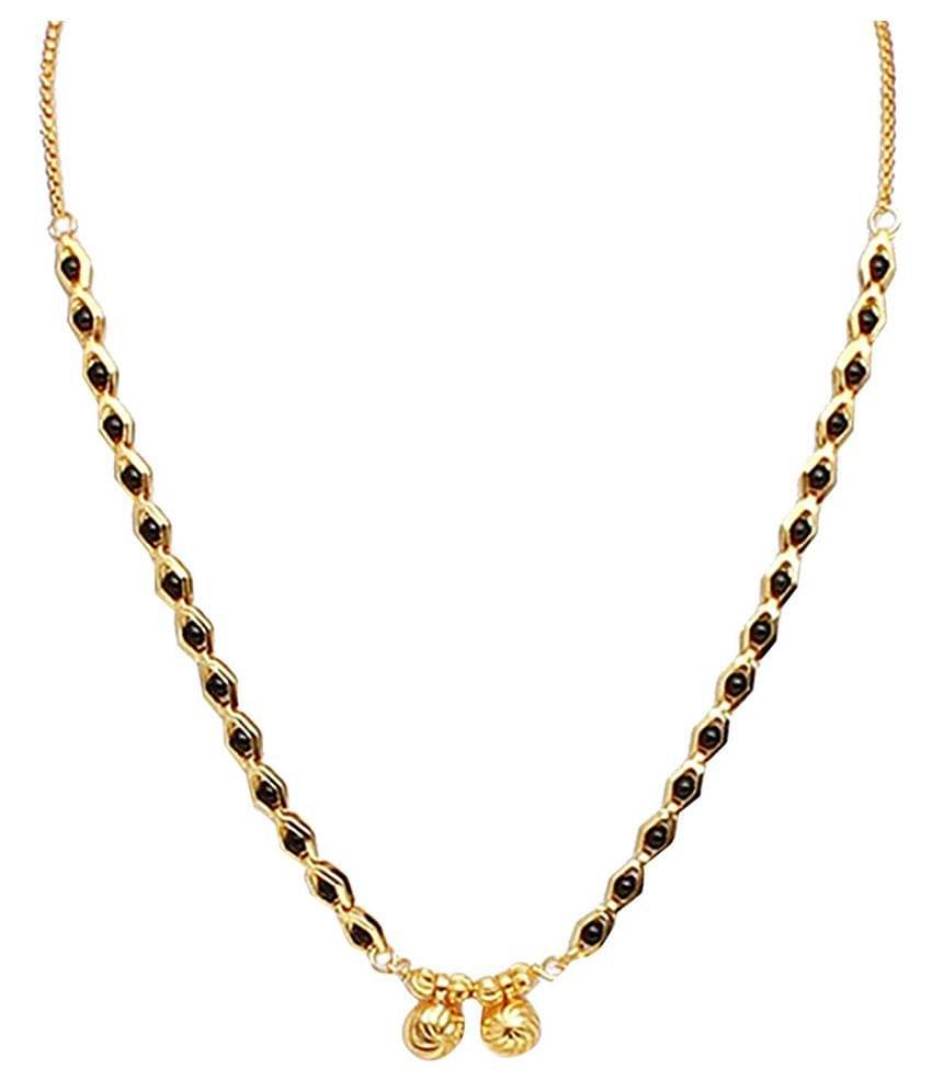     			shankhraj gold plated short type mangalsutra for women-10023