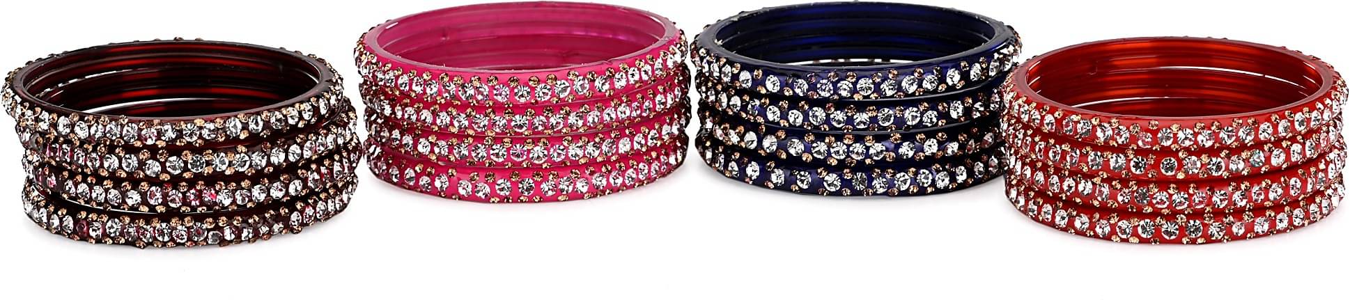 Afast Designer Bridal Glass Bangle/ Kada Set For Party Marriage, And Function, Ornamented, Colorful -S17_2.8 Afast Designer Bridal Glass Bangle/ Kada Set For Party Marriage, And Function, Ornamented, Colorful -S17_2.8