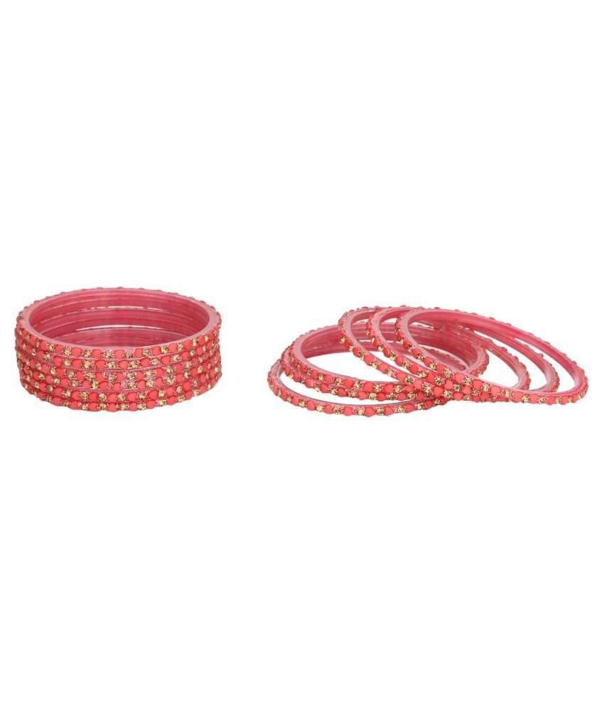 Afast Designer Set Of Bangle/ Kada For Party And Daily Use, Glass, Ornamented-DK23 Afast Designer Set Of Bangle/ Kada For Party And Daily Use, Glass, Ornamented-DK23