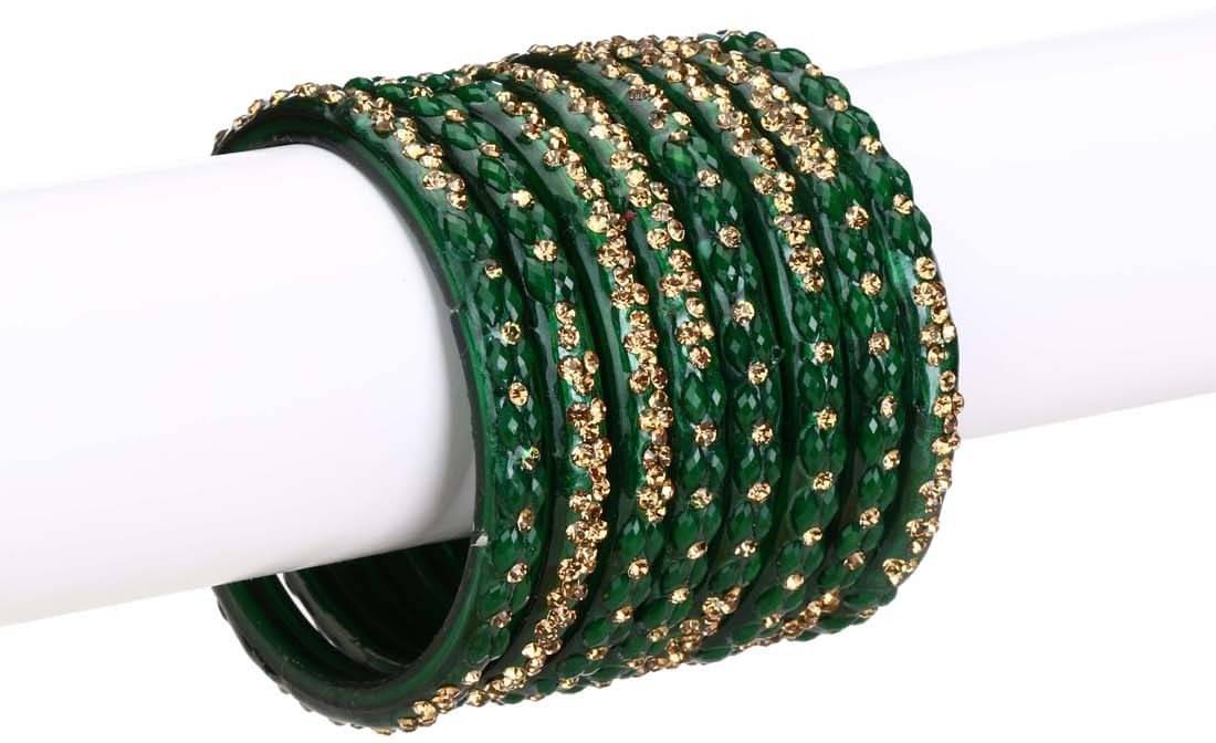 Afast Designer Set Of Bangle/ Kada For Party And Daily Use, Glass, Ornamented-DK100 Afast Designer Set Of Bangle/ Kada For Party And Daily Use, Glass, Ornamented-DK100