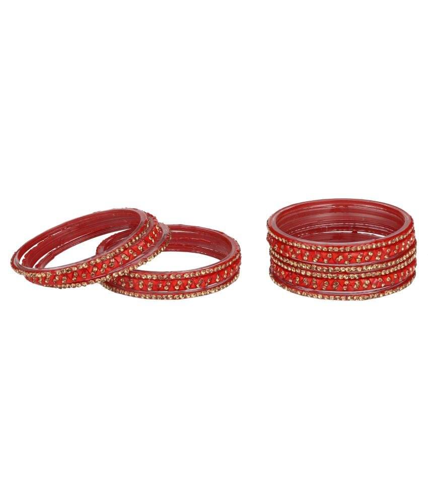 Afast Designer Set Of Bangle/ Kada For Party And Daily Use, Glass, Ornamented-DK140 Afast Designer Set Of Bangle/ Kada For Party And Daily Use, Glass, Ornamented-DK140