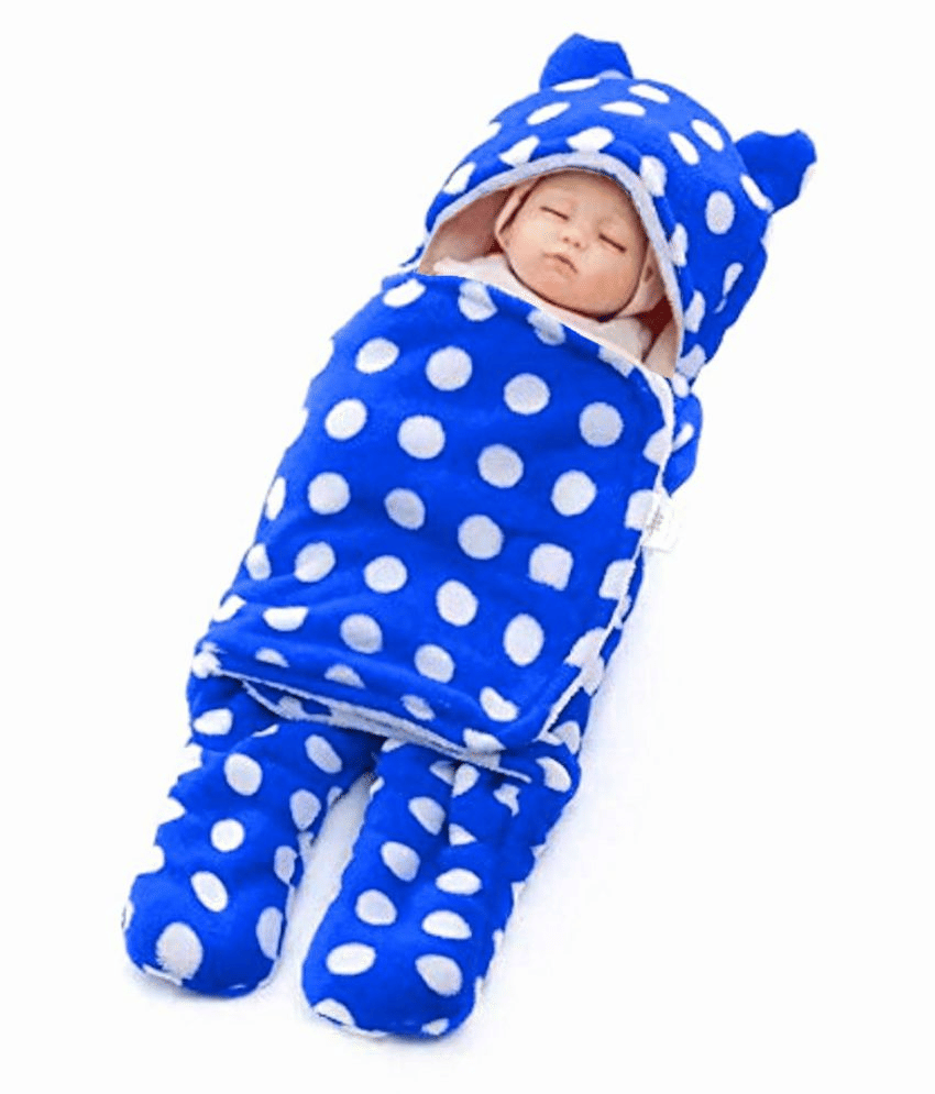     			Brandonn - Blue Flannel Hooded Baby Blanket (Pack of 1)