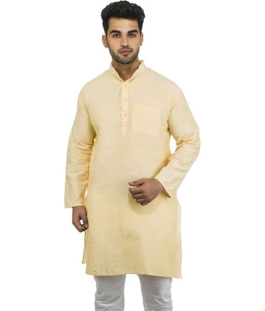 DESHBANDHU DBK Yellow 100 Percent Cotton Kurta Single - Kurtas & Kurta Sets | Buy online on ZillyBuy